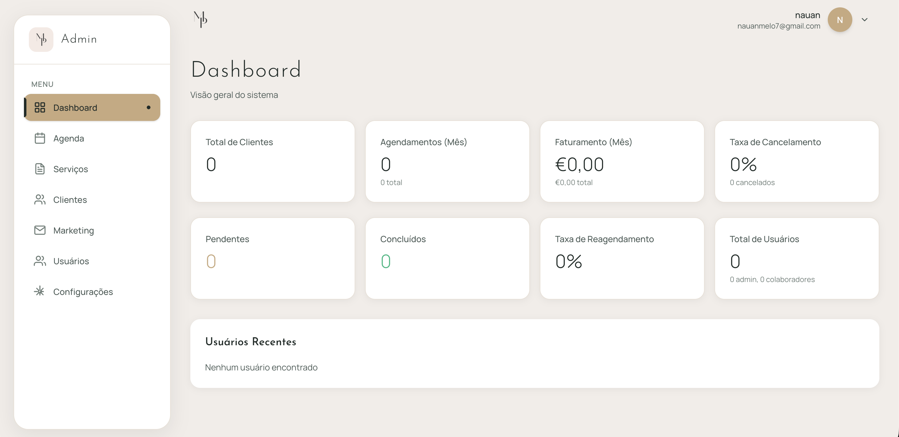 Monique Paim dashboard view
